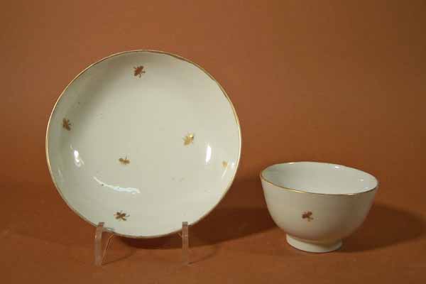 three tea bowls and saucers